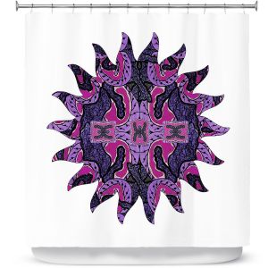 Premium Shower Curtains | Susie Kunzelman Purple Maze Sun