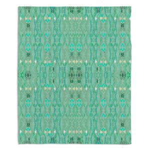Decorative Fleece Throw Blankets | Susie Kunzelman - Summers End Aqua | Pattern repetition