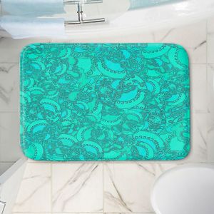 Decorative Bathroom Mats | Susie Kunzelman - Tapestry Mixed Teal | Pattern repetition abstract
