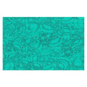 Decorative Floor Covering Mats | Susie Kunzelman - Tapestry teal | Pattern repetition abstract