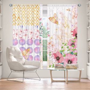 Decorative Window Treatments | Tina Lavoie - Lazy Summer 1 | Flower Pattern Insect Nature