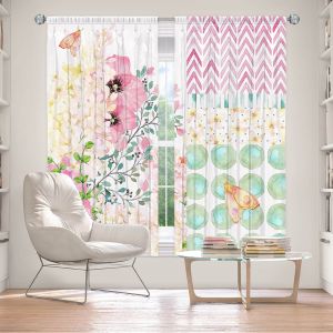Decorative Window Treatments | Tina Lavoie - Lazy Summer 2 | Flower Pattern Insect Nature