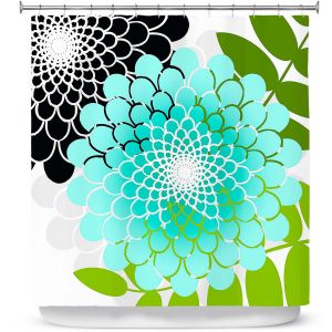 Premium Shower Curtains | Tina Lavoie - Rainforest | Abstract Florals Boho Chic