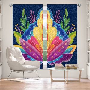 Decorative Window Treatments | Noonday Design - Bright Floral | psychedelic flower