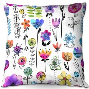 Throw Pillows Decorative Artistic | Noonday Design - Colorful Garden | Flower Floral Pattern