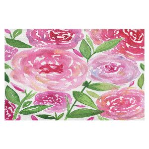 Decorative Floor Covering Mats | Noonday Design - Pink Roses | Colorful Floral Pattern