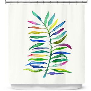 Premium Shower Curtains | Noonday Design - Watercolor Branch | Colorful Floral Pattern