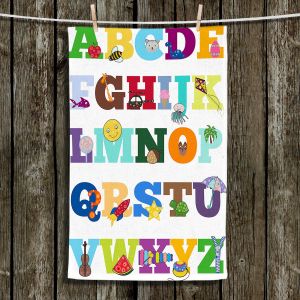 Unique Hanging Tea Towels | Valerie Lorimer - Alphabet | Fun Child Like Letters Learning