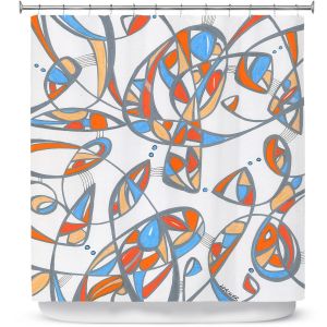 Premium Shower Curtains | Valerie Lorimer - New Journey | abstract pattern
