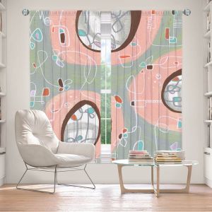 Decorative Window Treatments | Valerie Lorimer - Twist and Shout | abstract circle pattern mid century
