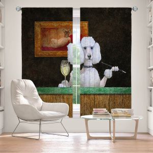 Decorative Window Treatments | Will Bullas - Chien Blanc | Poodle wine bar drink alcohol dog pun joke nature animal