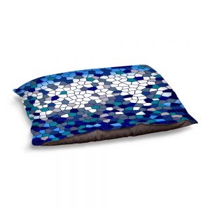 Decorative Dog Pet Beds | Yasmin Dadabhoy - Blue Mosaic 1 | Geometric Pattern
