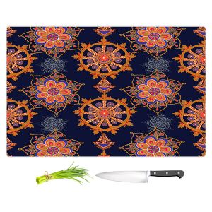 Artistic Kitchen Bar Cutting Boards | Yasmin Dadabhoy - Boho Circle 3 | Geometric Flowers