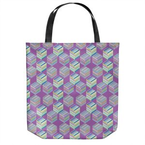 Unique Shoulder Bag Tote Bags | Yasmin Dadabhoy - Cubes 1B | Geometric Pattern