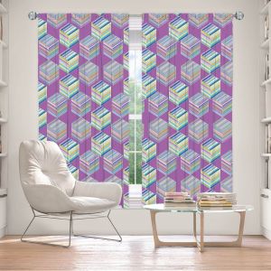 Decorative Window Treatments | Yasmin Dadabhoy - Cubes 1B | Geometric Pattern