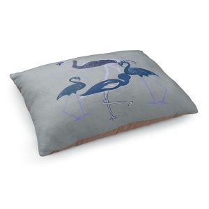 Decorative Dog Pet Beds | Yasmin Dadabhoy - Flamingo 2 Blue | bird nature simple pop art