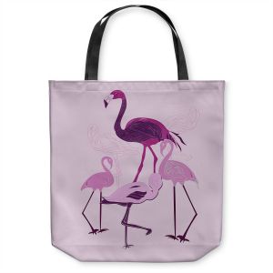 Unique Shoulder Bag Tote Bags | Yasmin Dadabhoy - Flamingo 2 Pink | bird nature simple pop art