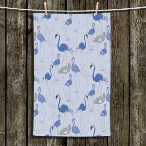 Unique Bathroom Towels | Yasmin Dadabhoy - Flamingo 4 Blue | bird nature repetition pattern