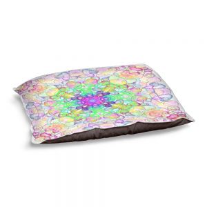 Decorative Dog Pet Beds | Yasmin Dadabhoy - Mandala Rainbow | Geometric Nature Flowers