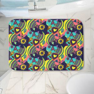 Decorative Bathroom Mats | Yasmin Dadabhoy - Pops Art 1 | pattern repetition icecream heart flower leaf
