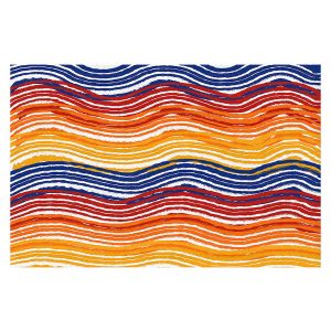 Decorative Floor Covering Mats | Yasmin Dadabhoy - Rainbow Waves | Abstract Pattern