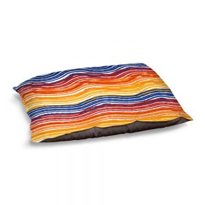 Decorative Dog Pet Beds | Yasmin Dadabhoy - Rainbow Waves | Abstract Pattern