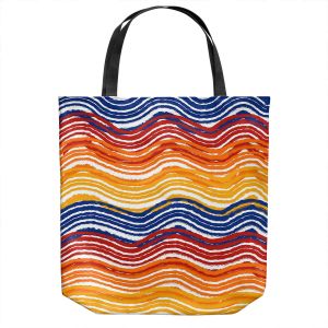 Unique Shoulder Bag Tote Bags | Yasmin Dadabhoy - Rainbow Waves | Abstract Pattern