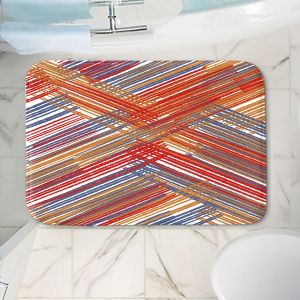 Decorative Bathroom Mats | Yasmin Dadabhoy - Red Lines | Abstract Pattern