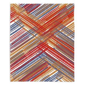Decorative Fleece Throw Blankets | Yasmin Dadabhoy - Red Lines | Abstract Pattern