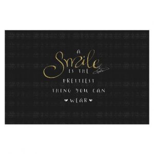 Decorative Floor Coverings | Zara Martina - A Smile Gold Sparkle Black | Inspiring Typography Lady Like