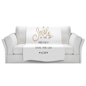 Artistic Sherpa Pile Blankets | Zara Martina - A Smile Gold Sparkle | Inspiring Typography Lady Like