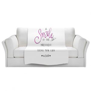 Artistic Sherpa Pile Blankets | Zara Martina - A Smile Pink Sparkle | Inspiring Typography Lady Like
