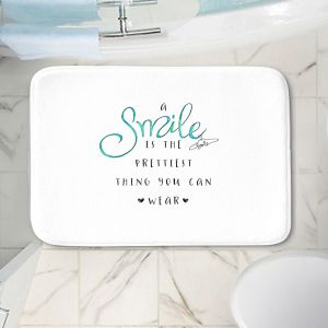 Decorative Bathroom Mats | Zara Martina - A Smile Turquoise | Inspiring Typography Lady Like