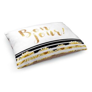 Decorative Dog Pet Beds | Zara Martina - Bon Jour Floral Gold | Inspiring Typography Lady Like