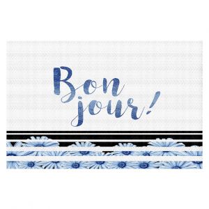 Decorative Floor Coverings | Zara Martina - Bonjour Typography Blue