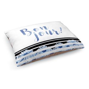 Decorative Dog Pet Beds | Zara Martina - Bonjour Typography Blue