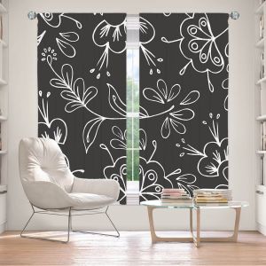 Decorative Window Treatments | Zara Martina - Charcoal Flora Mix