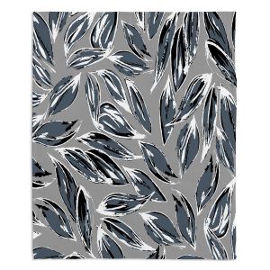 Decorative Fleece Throw Blankets | Zara Martina - Grey Leafy Layers