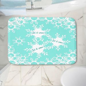 Decorative Bathroom Mats | Zara Martina - Let it Snow Mint | Holiday Snowflakes