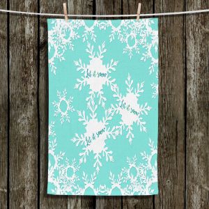Unique Hanging Tea Towels | Zara Martina - Let it Snow Mint | Holiday Snowflakes