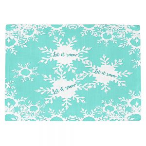 Countertop Place Mats | Zara Martina - Let it Snow Mint | Holiday Snowflakes
