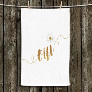 Unique Hanging Tea Towels | Zara Martina - Oui Daisy Gold White | Oui French Daisy Flower