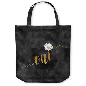 Unique Shoulder Bag Tote Bags |Zara Martina - Oui Daisy Pattern Gold Black