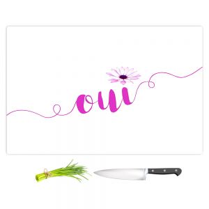 Artistic Kitchen Bar Cutting Boards | Zara Martina - Oui Daisy Pattern Pink