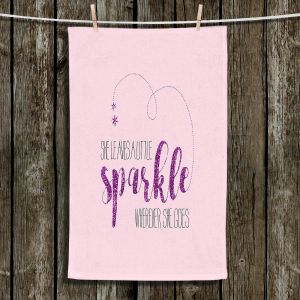 Unique Hanging Tea Towels | Zara Martina - She Sparkles Pinks | She Sparkles Sayings Femenine Whimsical