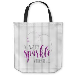 Unique Shoulder Bag Tote Bags |Zara Martina - She Sparkles Stripe Pink Grey