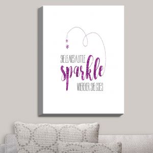 Decorative Canvas Wall Art | Zara Martina - She Sparkles White Pink | She Sparkles Sayings Femenine Whimsical