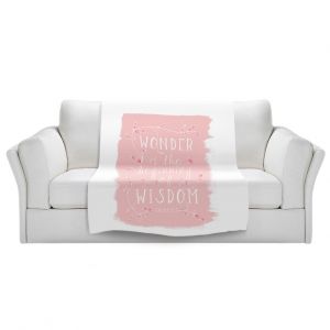 Artistic Sherpa Pile Blankets | Zara Martina - Wonder is Wisdom Rose | Inspiring Typography