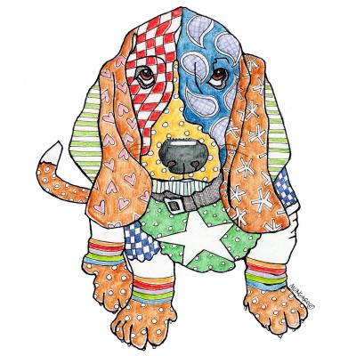 DiaNoche Designs Artist | Marley Ungaro - Basset Hound Dog Yellow